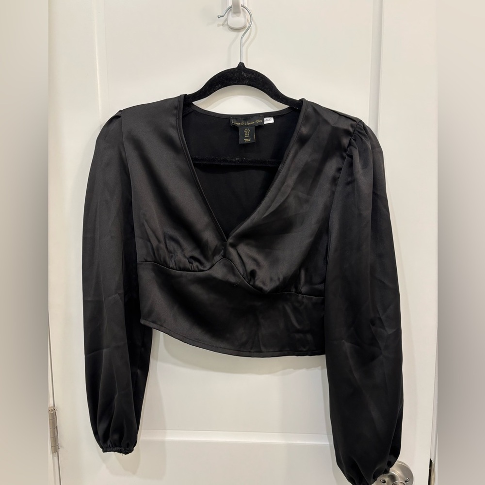 House of Harlow 1960 Satin Ruched Crop top